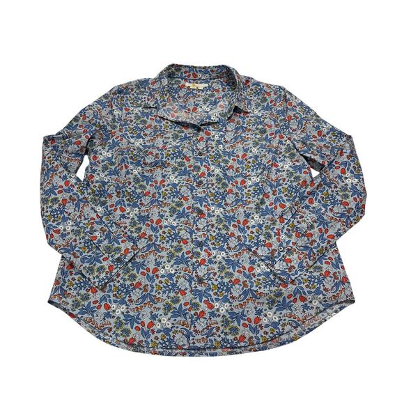 Boden Womens 10 Regular Ditsy Floral Contemporary Office Button Down Top Dainty - Picture 1 of 8